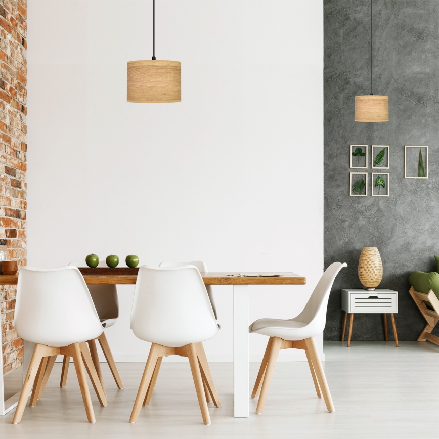 Lampadario a sospensione con filo ALBA 1xE27/15W/230V diametro 20 cm marrone/nero