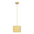 Lampadario a sospensione con filo ALBA 1xE27/15W/230V diametro 20 cm rattan