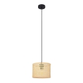 Lampadario a sospensione con filo ALBA 1xE27/15W/230V diametro 20 cm rattan/nero