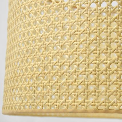 Lampadario a sospensione con filo ALBA 1xE27/15W/230V diametro 20 cm rattan/nero