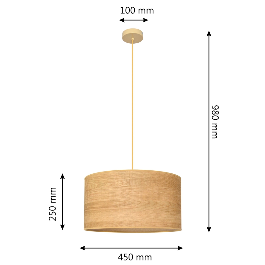 Lampadario a sospensione con filo ALBA 1xE27/15W/230V diametro 45 cm marrone