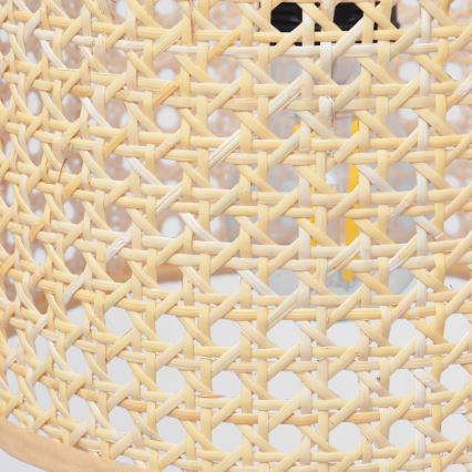Lampadario a sospensione con filo ALBA 1xE27/15W/230V diametro 45 cm rattan/nero