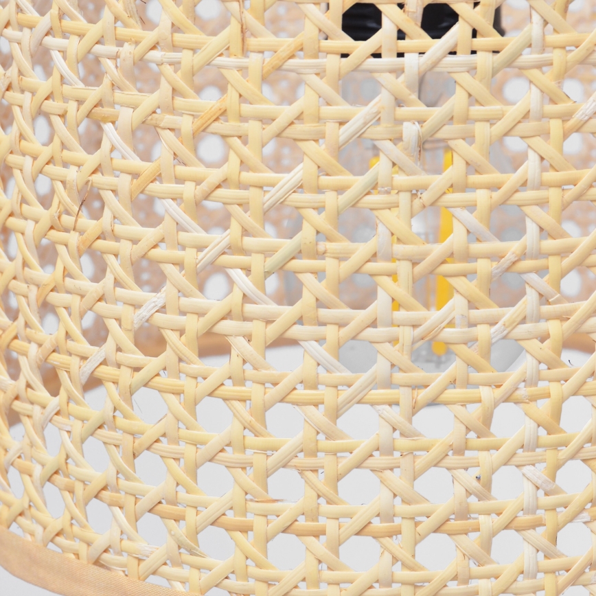 Lampadario a sospensione con filo ALBA 1xE27/15W/230V diametro 45 cm rattan/nero