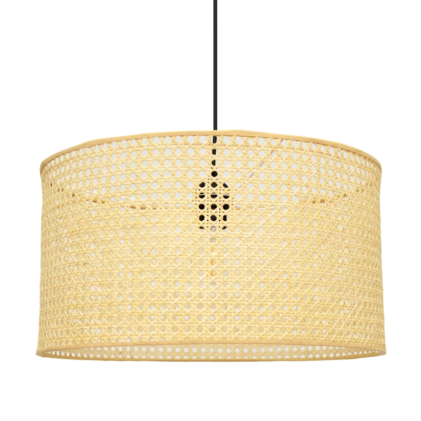 Lampadario a sospensione con filo ALBA 1xE27/15W/230V diametro 45 cm rattan/nero