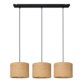 Lampadario a sospensione con filo ALBA 3xE27/15W/230V marrone/nero