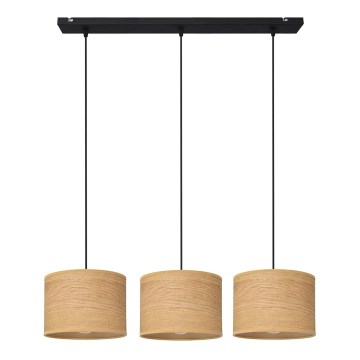 Lampadario a sospensione con filo ALBA 3xE27/15W/230V marrone/nero