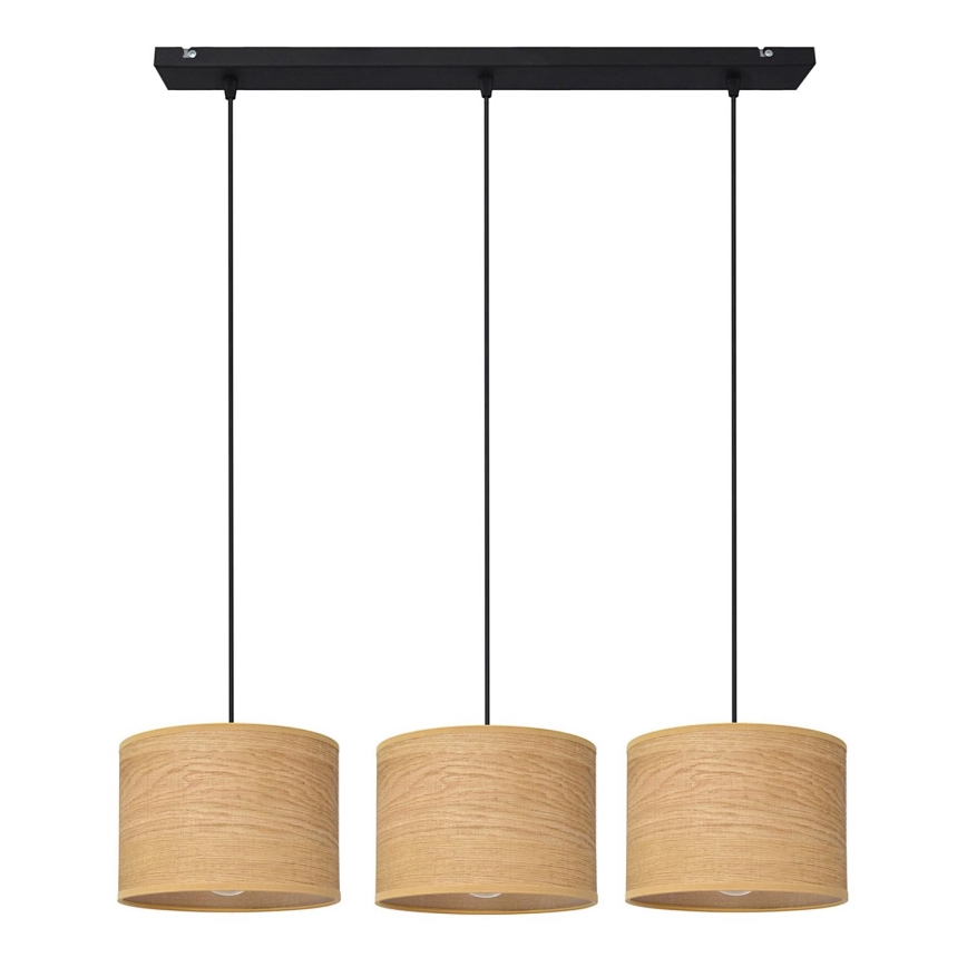 Lampadario a sospensione con filo ALBA 3xE27/15W/230V marrone/nero