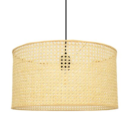 Lampadario a sospensione con filo ALBA 3xE27/15W/230V rattan/nero