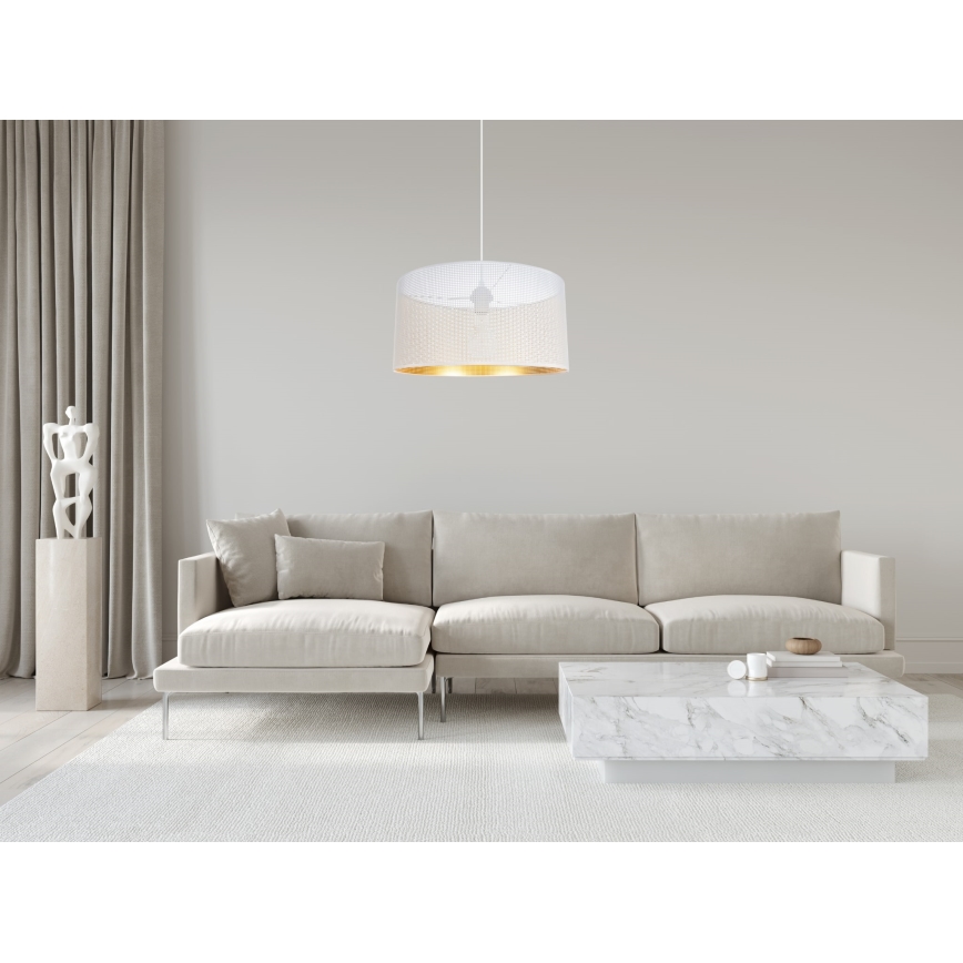 Lampadario a sospensione con filo ALDO 1xE27/60W/230V diametro 40 cm bianco