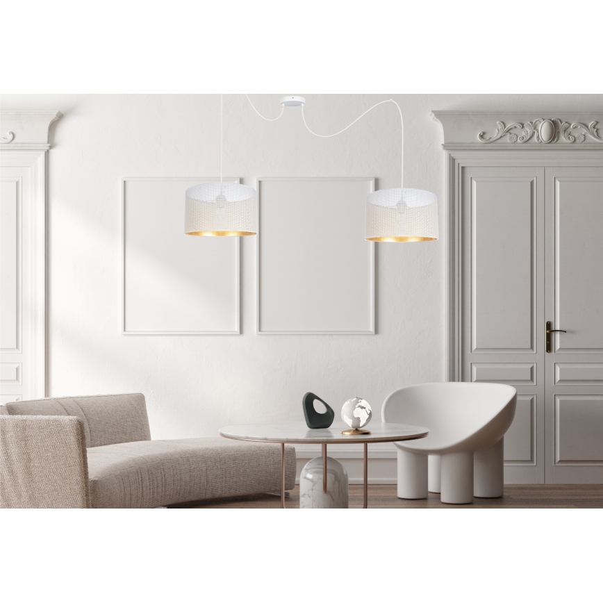 Lampadario a sospensione con filo ALDO 2xE27/60W/230V ragno bianco