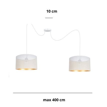 Lampadario a sospensione con filo ALDO 2xE27/60W/230V ragno bianco