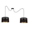 Lampadario a sospensione con filo ALDO 2xE27/60W/230V ragno nero
