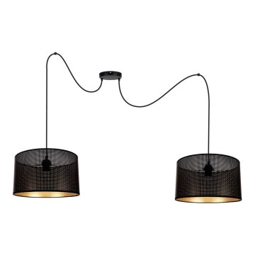 Lampadario a sospensione con filo ALDO 2xE27/60W/230V ragno nero