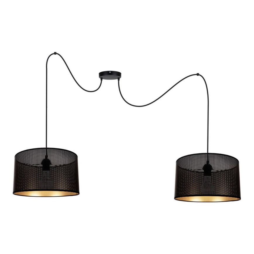 Lampadario a sospensione con filo ALDO 2xE27/60W/230V ragno nero
