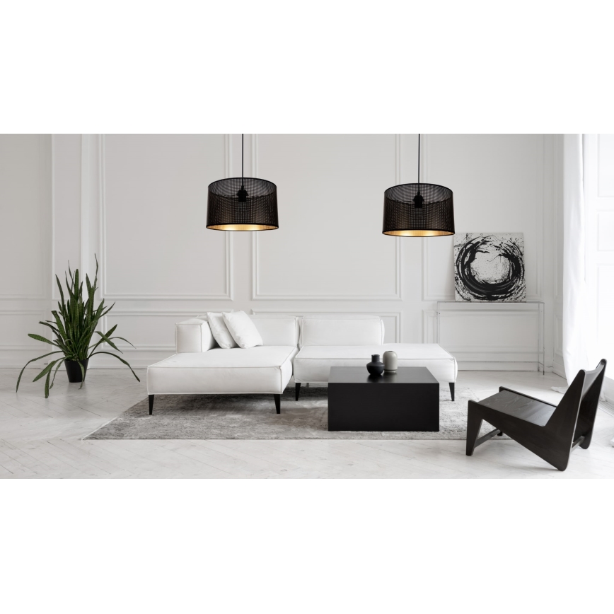 Lampadario a sospensione con filo ALDO 2xE27/60W/230V ragno nero