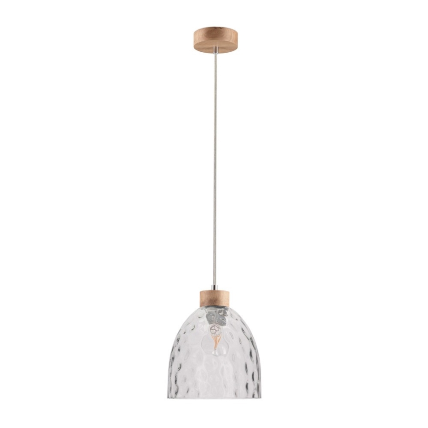 Lampadario a sospensione con filo ALESSANDRO 1xE27/60W/230V quercia