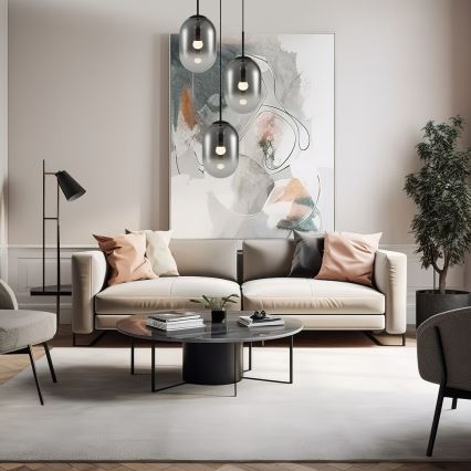 Lampadario a sospensione con filo ALIAS 3xE14/40W/230V nero/grigio