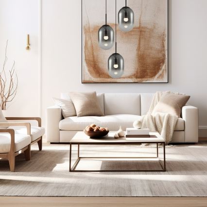 Lampadario a sospensione con filo ALIAS 3xE14/40W/230V nero/grigio