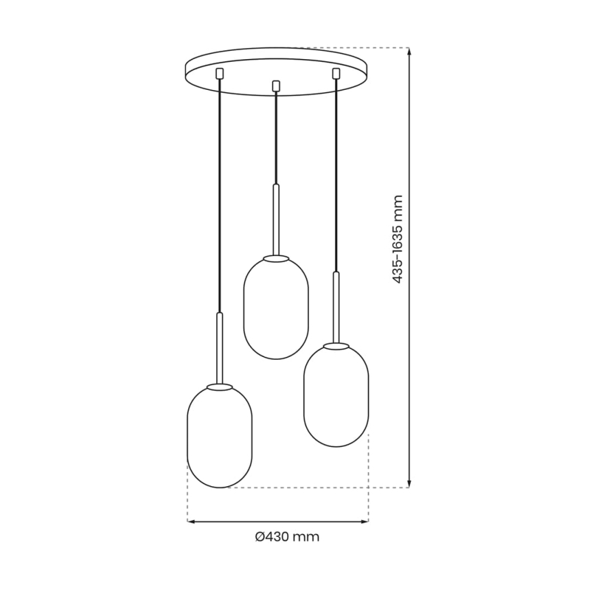 Lampadario a sospensione con filo ALIAS 3xE14/40W/230V oro