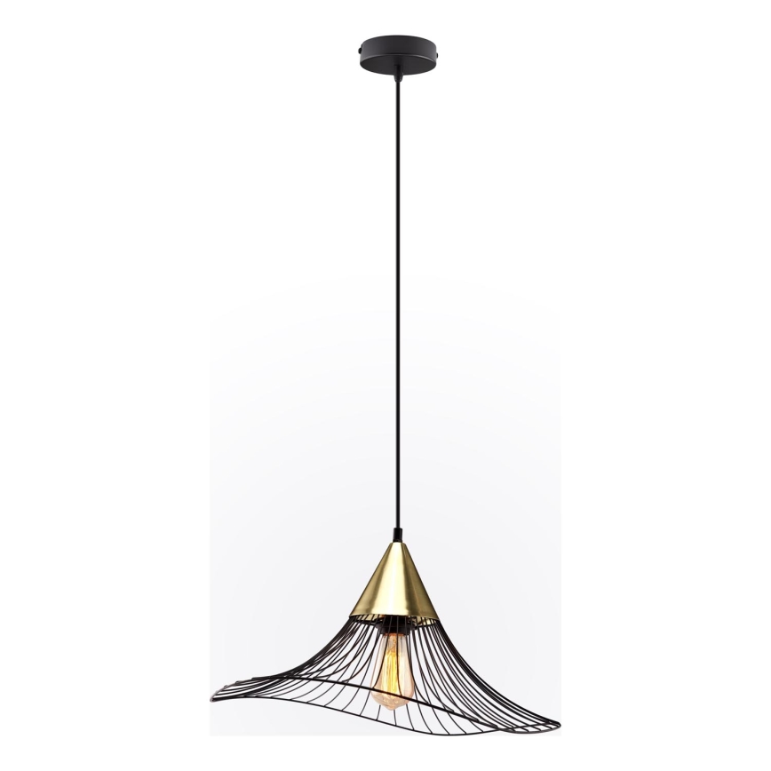 Lampadario a sospensione con filo ALURA 1xE27/60W/230V diametro 50 cm nero