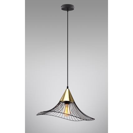 Lampadario a sospensione con filo ALURA 1xE27/60W/230V diametro 50 cm nero