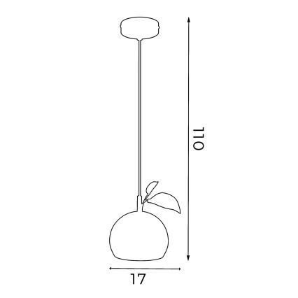 Lampadario a sospensione con filo APPLE 1xE27/15W/230V rosso