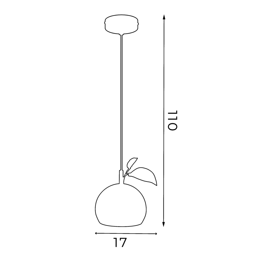Lampadario a sospensione con filo APPLE 1xE27/15W/230V rosso