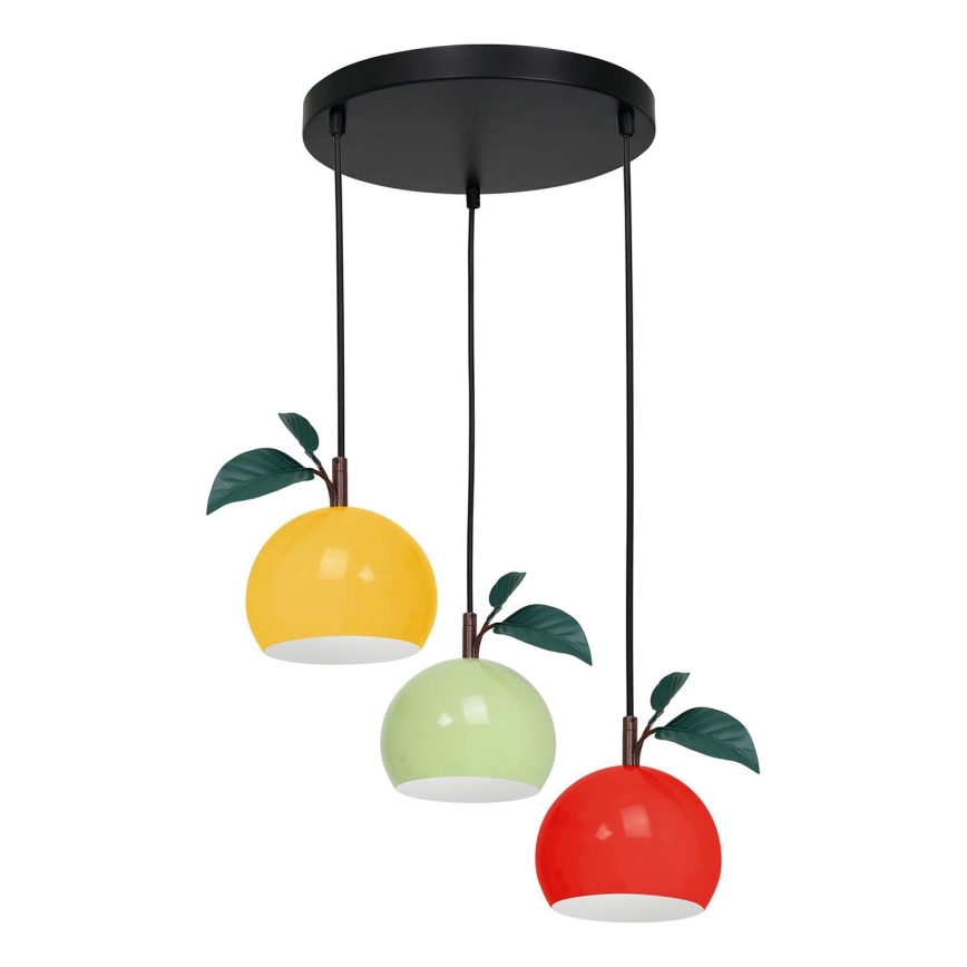 Lampadario a sospensione con filo APPLE 3xE27/15W/230V colorato