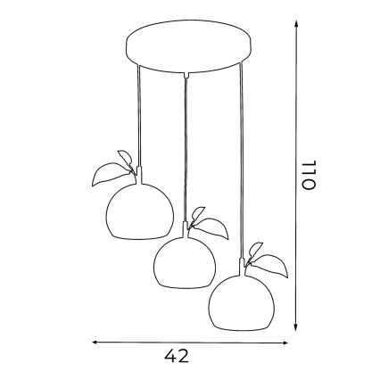 Lampadario a sospensione con filo APPLE 3xE27/15W/230V colorato