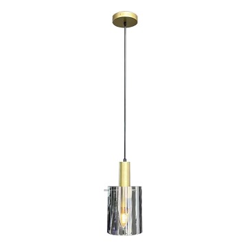 Lampadario a sospensione con filo ARCADIA 1xE27/60W/230V diametro 13 cm oro/fumé