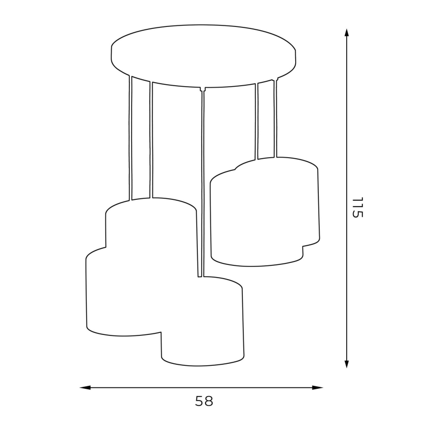 Lampadario a sospensione con filo ARDEN 5xE27/60W/230V viola/oro