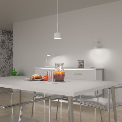 Lampadario a sospensione con filo ARENA 1xGX53/11W/230V bianco/cromo lucido