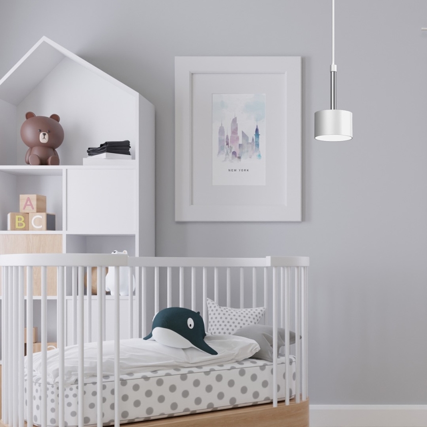Lampadario a sospensione con filo ARENA 1xGX53/11W/230V bianco/cromo lucido