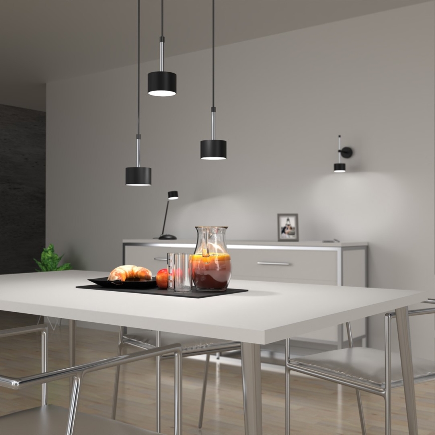Lampadario a sospensione con filo ARENA 3xGX53/11W/230V nero/cromo lucido