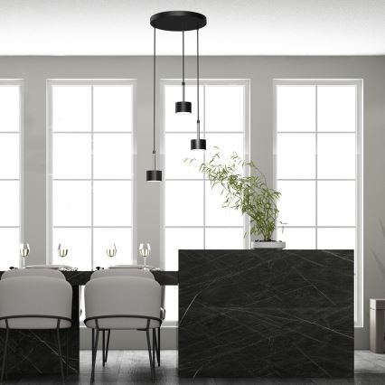 Lampadario a sospensione con filo ARENA 3xGX53/11W/230V nero/cromo lucido
