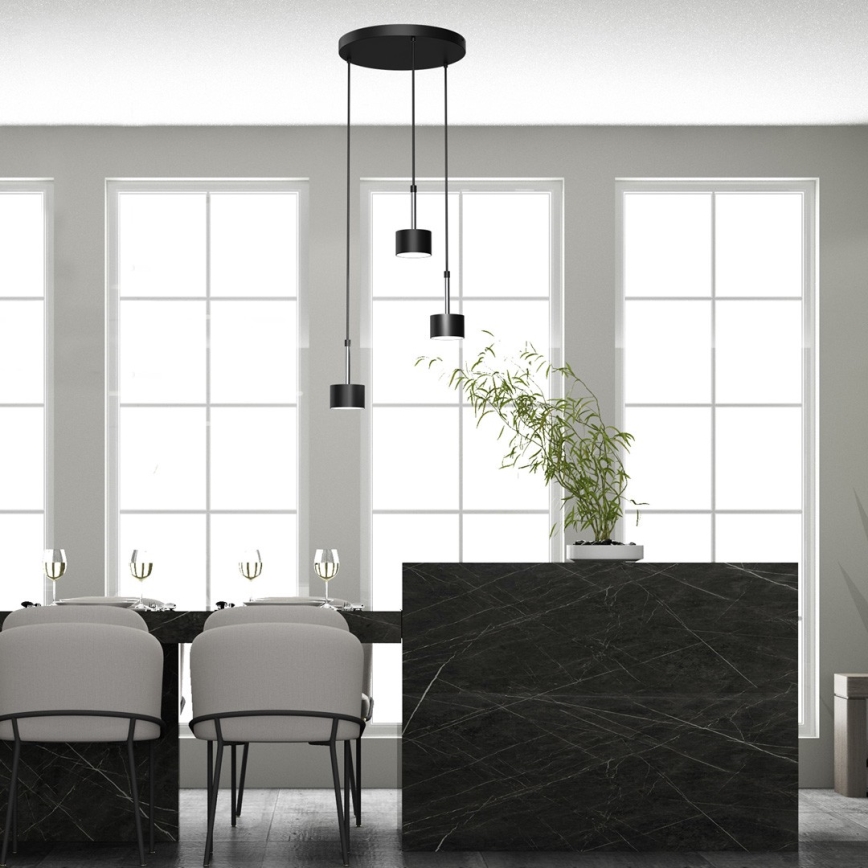 Lampadario a sospensione con filo ARENA 3xGX53/11W/230V nero/cromo lucido