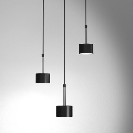 Lampadario a sospensione con filo ARENA 3xGX53/11W/230V nero/cromo lucido