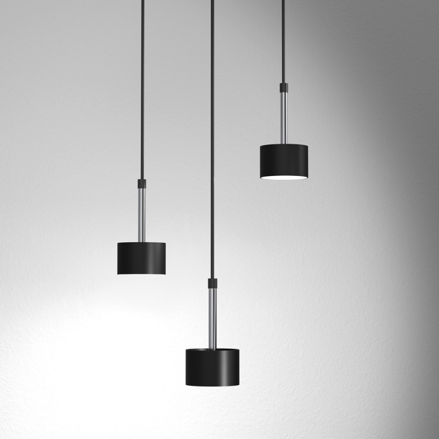 Lampadario a sospensione con filo ARENA 3xGX53/11W/230V nero/cromo lucido