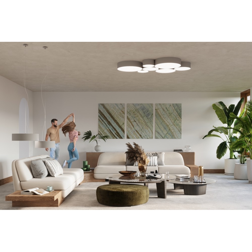 Sollux SL.0119 - Lampadario a sospensione con filo ARENA 45 3xE27/60W/230V grigio