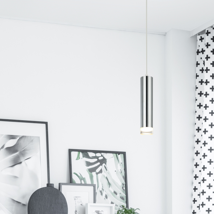Lampadario a sospensione con filo ARMIN 1xGU10/10W/230V cromo lucido