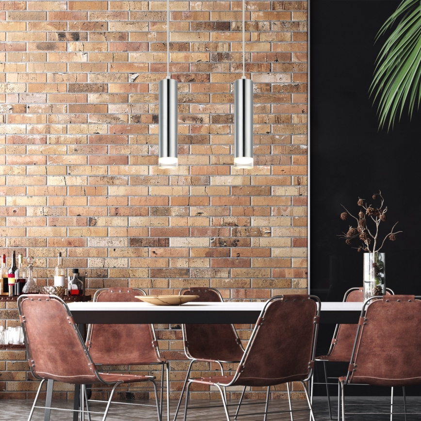 Lampadario a sospensione con filo ARMIN 2xGU10/10W/230V cromo lucido