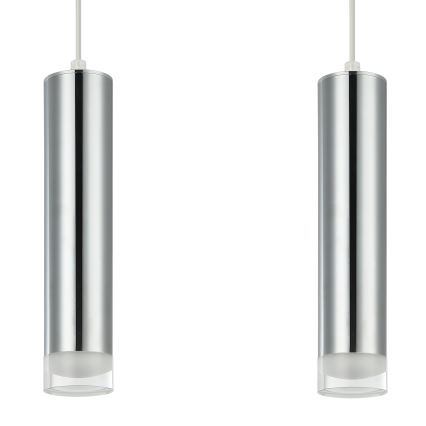 Lampadario a sospensione con filo ARMIN 2xGU10/10W/230V cromo lucido