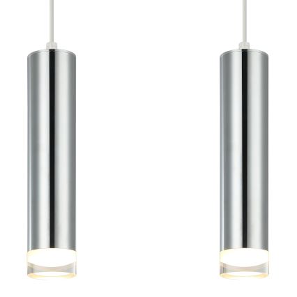 Lampadario a sospensione con filo ARMIN 2xGU10/10W/230V cromo lucido