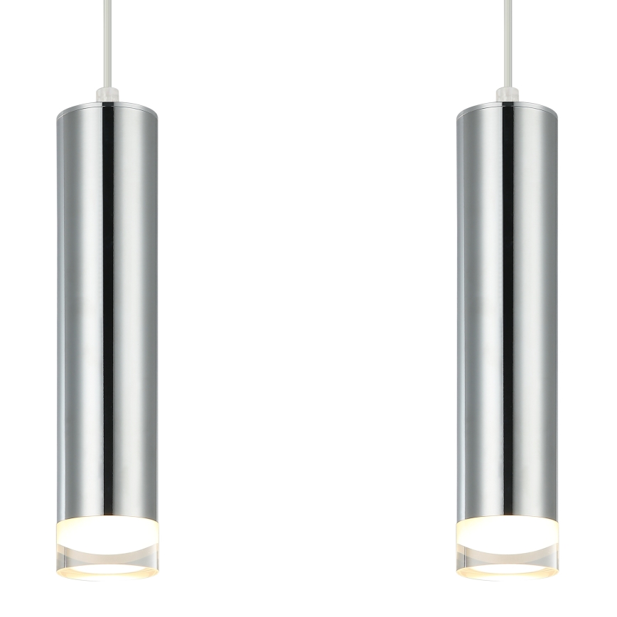Lampadario a sospensione con filo ARMIN 2xGU10/10W/230V cromo lucido