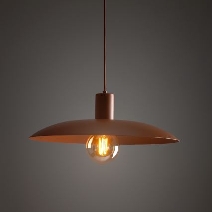 Lampadario a sospensione con filo ASTRA 1xE27/15W/230V diametro 41 cm color mattone