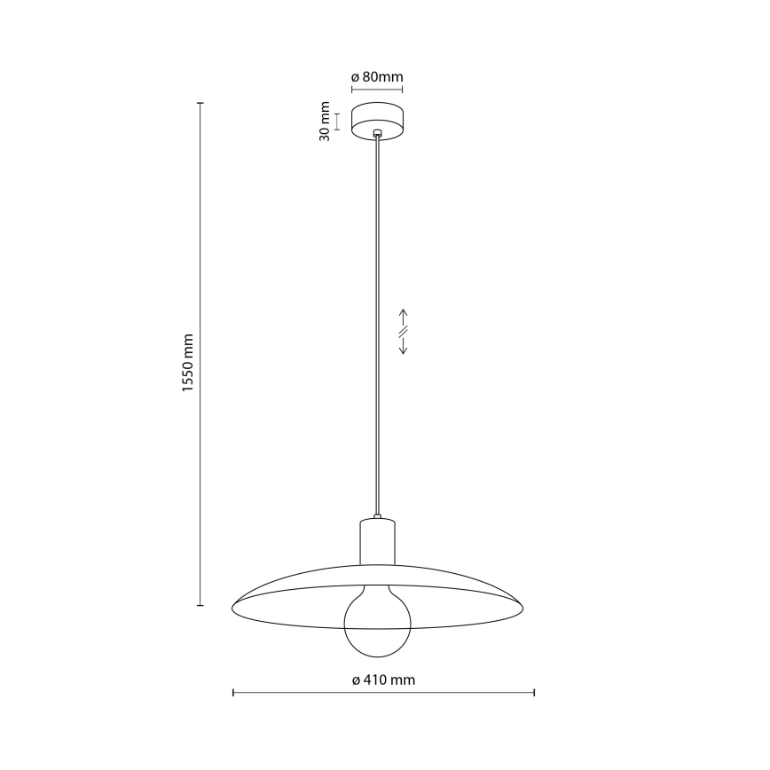 Lampadario a sospensione con filo ASTRA 1xE27/15W/230V diametro 41 cm color mattone