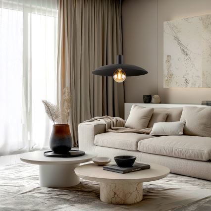 Lampadario a sospensione con filo ASTRA 1xE27/15W/230V diametro 41 cm nero