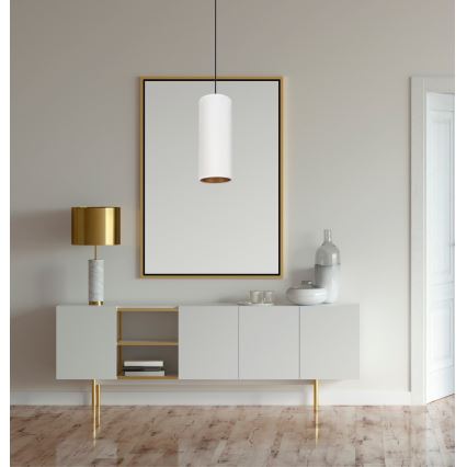 Lampadario a sospensione con filo AVALO 1xE27/60W/230V bianco