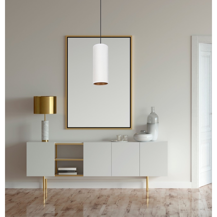 Lampadario a sospensione con filo AVALO 1xE27/60W/230V bianco