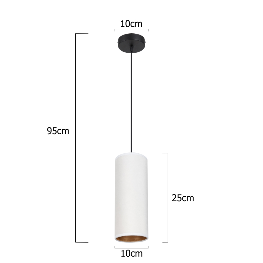 Lampadario a sospensione con filo AVALO 1xE27/60W/230V bianco